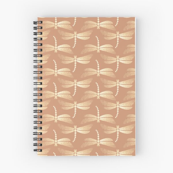 Item preview, Golden Ornamental Dragonflies Pattern on Terracotta designed and sold by tanyadraws.