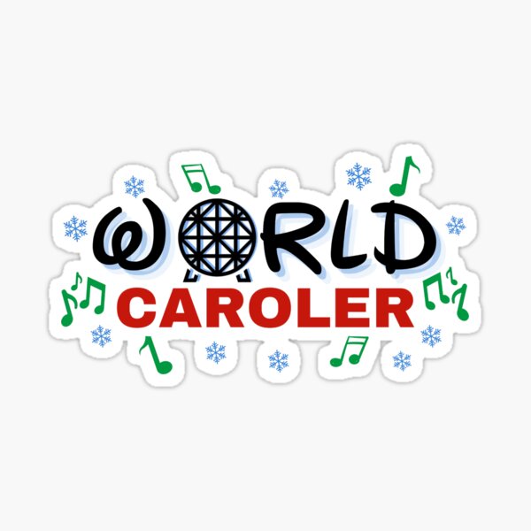 Item preview, World Caroler with Green Music Notes and Blue Snowflakes designed and sold by ELAINE THOMAS DESIGNS - Magically Trendy™.