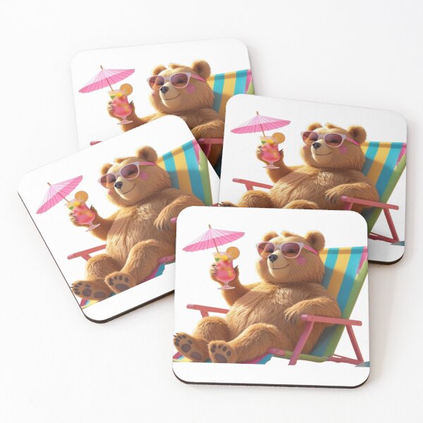 Item preview, Beachside  chilling  bear designed and sold by TulipsArtDesigns .