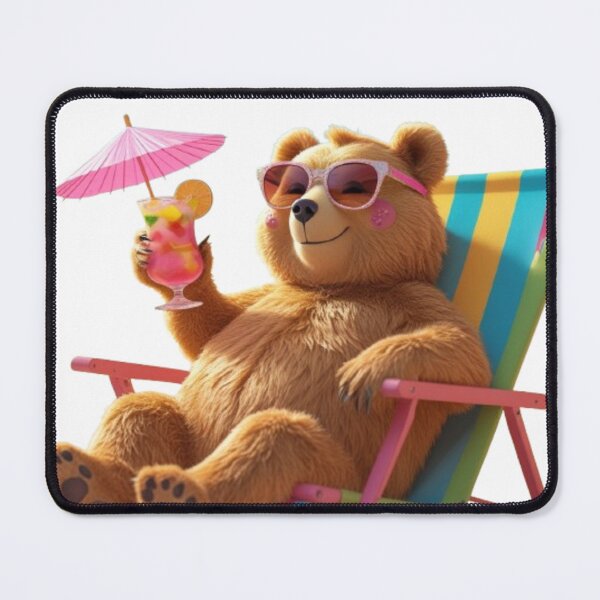 Item preview, Beachside  chilling  bear designed and sold by TulipsArtDesigns .