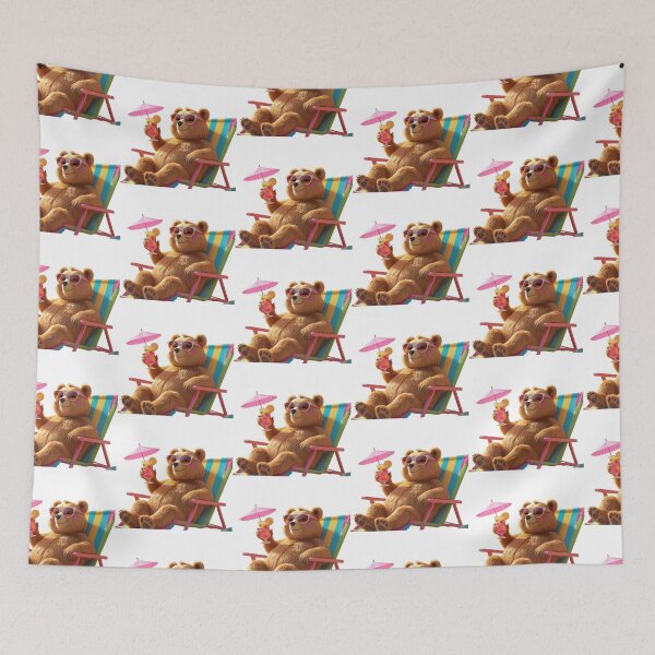 Item preview, Beachside  chilling  bear designed and sold by TulipsArtDesigns .