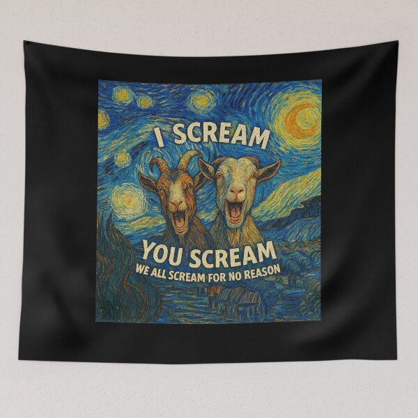 Item preview, Screaming Goats Starry Night Parody – Funny Goat Lover Gift for Farmers & Animal Whisperers designed and sold by KAYDEE01212 ✨.