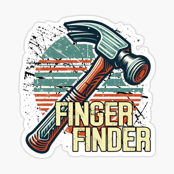 Artikel-Vorschau von Fingerfinder, Retro, Grunge, Hammer, designt und verkauft von TTDesignCo.