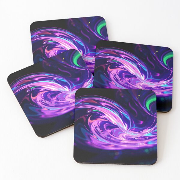 Item preview, Luminous Abstract Flow: Vibrant Swirls on Black designed and sold by RudArtAI.