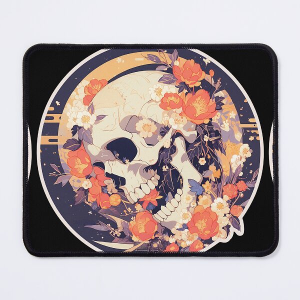 Item preview, Chaotic vibes skull and flowers designed and sold by MendaciousMina.