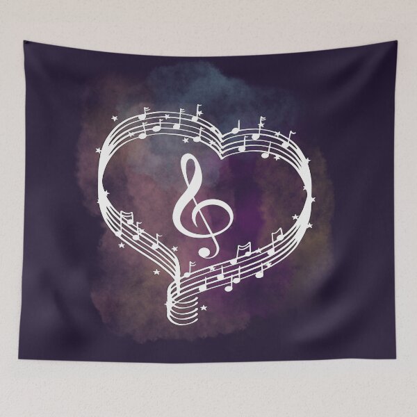 Item preview, music notes heart designed and sold by LiskoDesign.