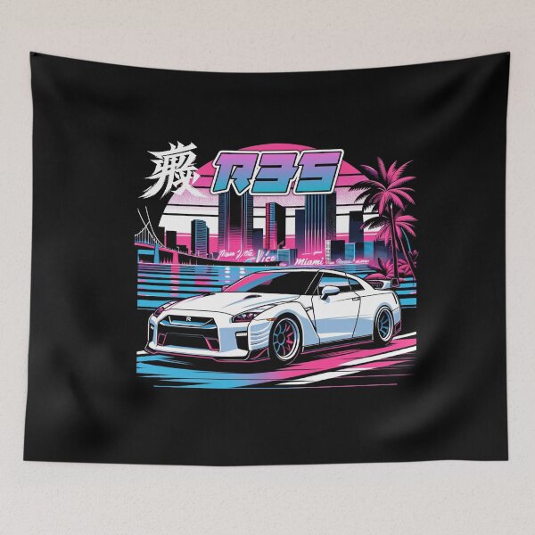 Aperçu de l'œuvre R35 GTR Miami créée et vendue par TheArtOfCar.