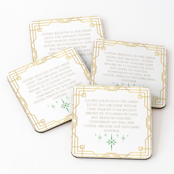 Item preview, The Green Light - The Great Gatsby by F. Scott Fitzgerald - Art Deco - Quote designed and sold by AngelicAdornments.