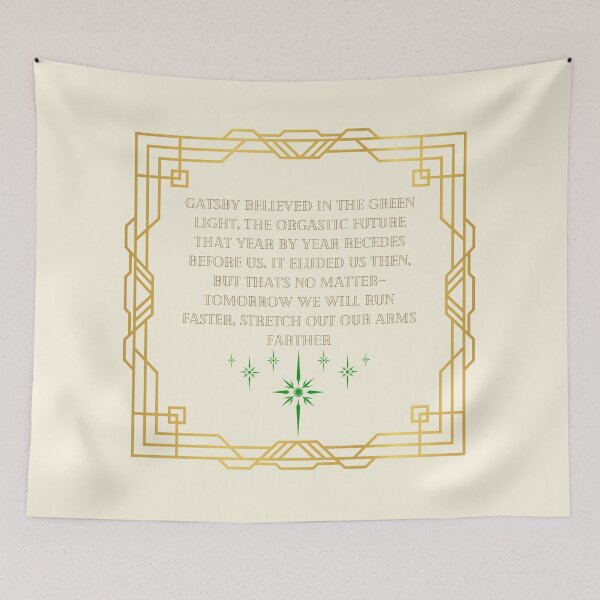 Item preview, The Green Light - The Great Gatsby by F. Scott Fitzgerald - Art Deco - Quote designed and sold by AngelicAdornments.