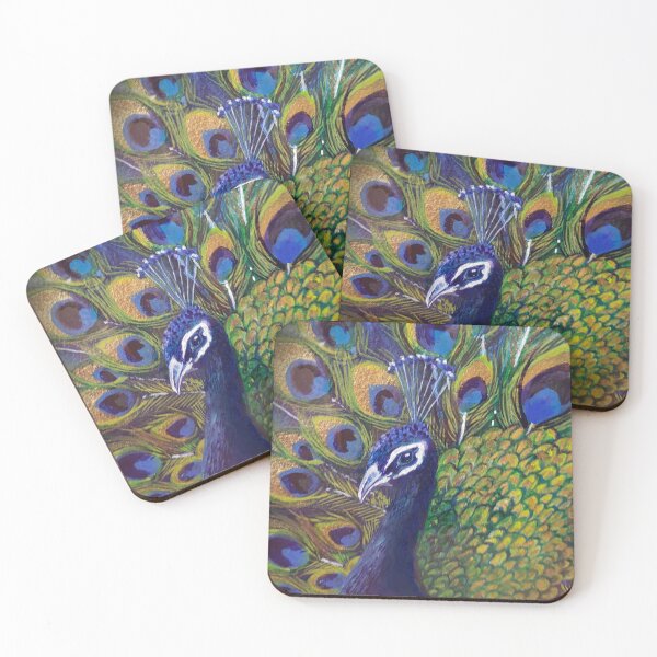 Item preview, Blue & Gold Peacock Head Design designed and sold by Nicola Morgan.