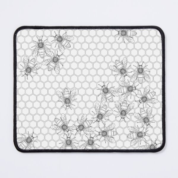 Item preview, Black and white vector geometrical bees on honeycomb designed and sold by Familyshmot.