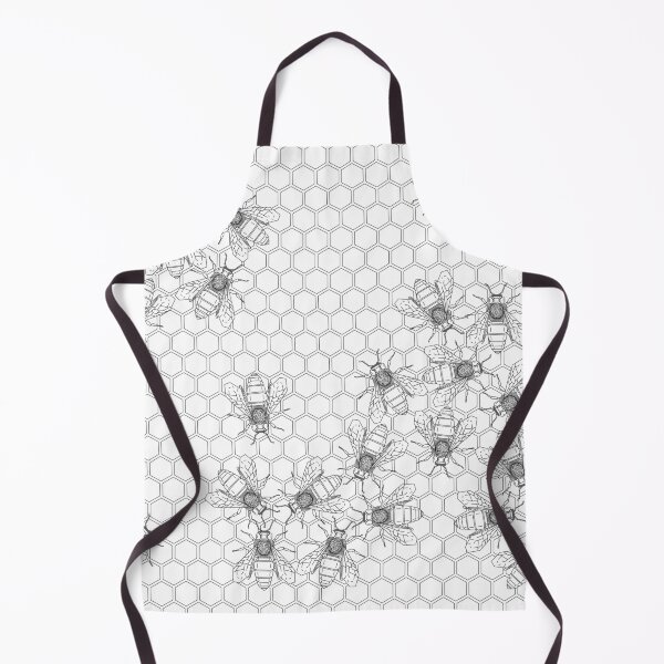 Item preview, Black and white vector geometrical bees on honeycomb designed and sold by Familyshmot.