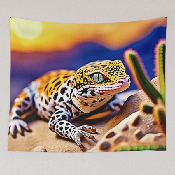 Item preview, Cute Leopard Gecko Sunset Desert Design designed and sold by Health And Fitness Posts e-Store.