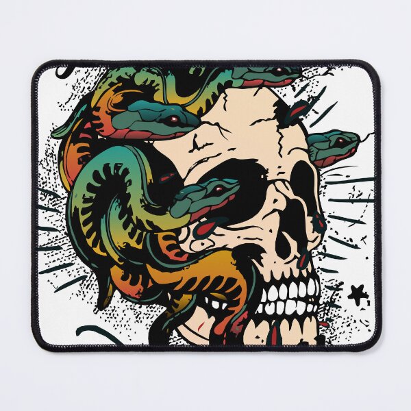 Item preview, skull hipster skulls crane snake multiple old school tattoo hydra designed and sold by Achille3777.