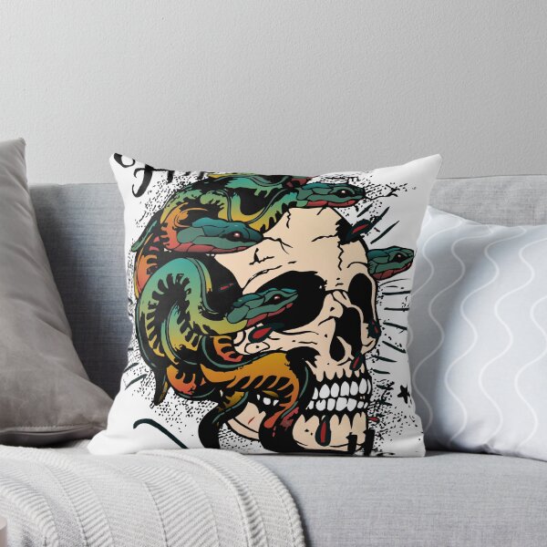 Item preview, skull hipster skulls crane snake multiple old school tattoo hydra designed and sold by Achille3777.