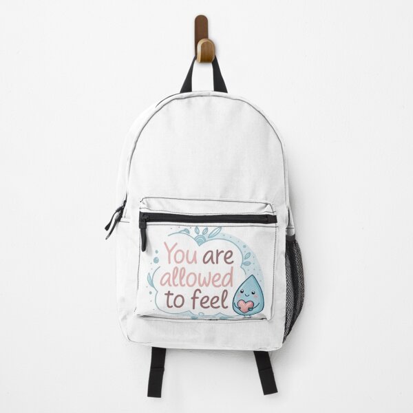 Item preview, You Are Allowed to Feel – Cute Blue Mascot Sticker for Emotional Support designed and sold by asliberry.