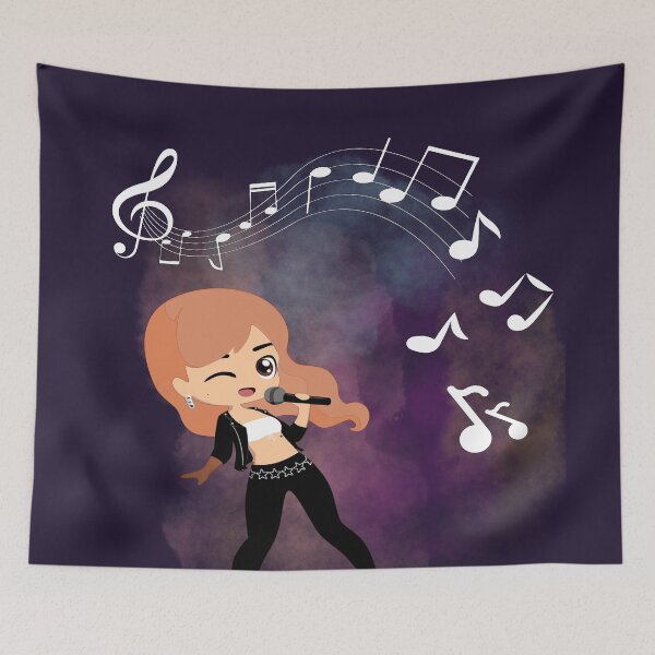 Item preview, Music notes falling - female singer redhead designed and sold by LiskoDesign.