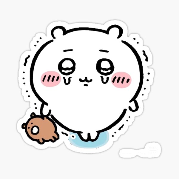 Item preview, Chiikawa Crying Cute Bear Sticker ちいかわ designed and sold by SocialAnxiety1.