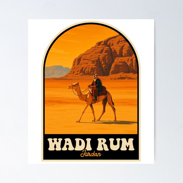 Item preview, Wadi Rum Jordan Vintage Desert Travel Design designed and sold by JackCurtis1991.