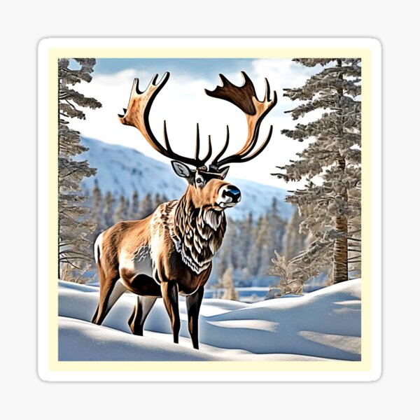 Item preview, Wild Canadian Reindeer Design designed and sold by Health And Fitness Posts e-Store.