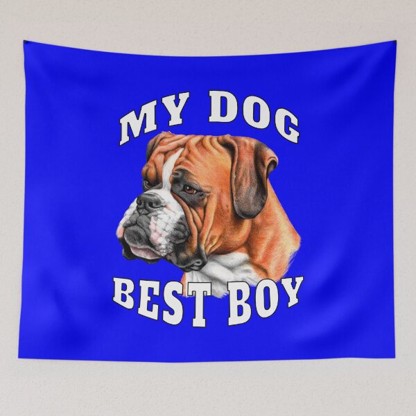 Item preview, Boxer Pet Dog Owner Design My Dog Best Boy Watercolor Art Design designed and sold by fantasticdesign.