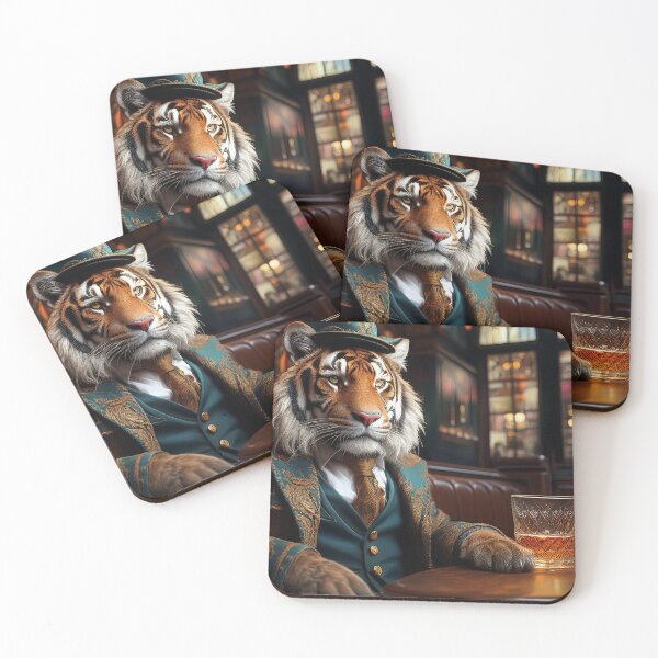 Item preview, Tiger enjoying a dram in pub in Edinburgh designed and sold by Gmacamera Creations.