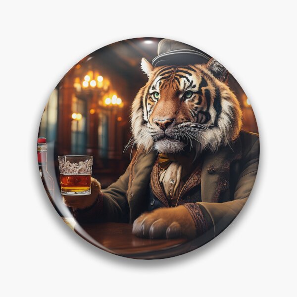 Item preview, Tiger enjoying a drink in a Victorian bar in Edinburgh designed and sold by Gmacamera Creations.