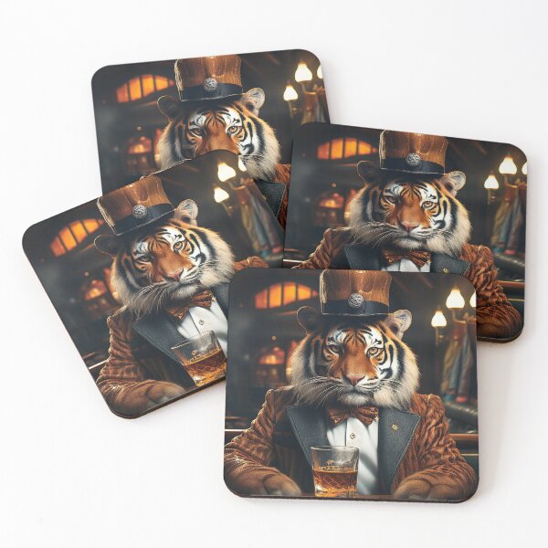 Item preview, Serious Tiger drinking in a bar in Edinburgh designed and sold by Gmacamera Creations.