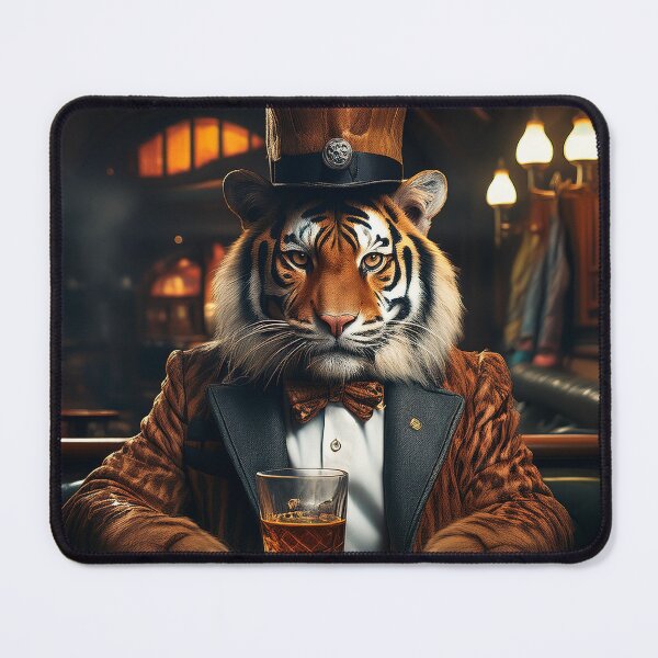 Item preview, Serious Tiger drinking in a bar in Edinburgh designed and sold by Gmacamera Creations.