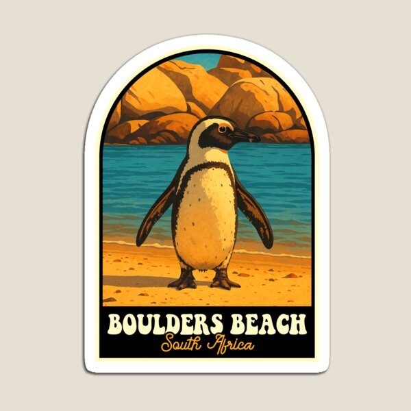Item preview, Boulders Beach South Africa Vintage Penguin Travel Art designed and sold by JackCurtis1991.