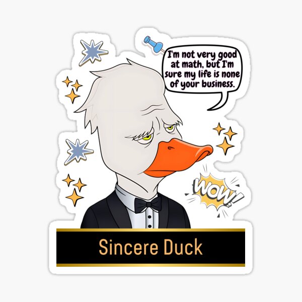 Vista previa del artículo con la obra «Pato sincero», diseñado y vendido por Dull Duck Store.