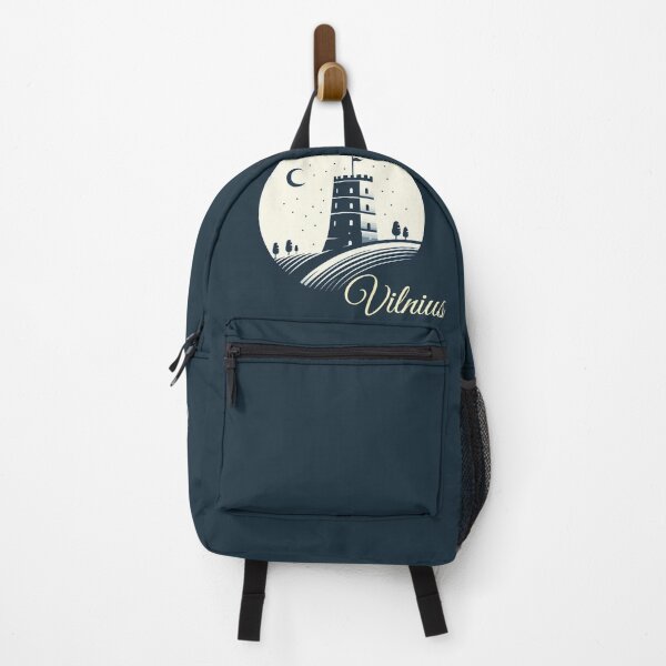 Item preview, Image of Gedyminas tower in Vilnius on navy blue background designed and sold by Vetagio.