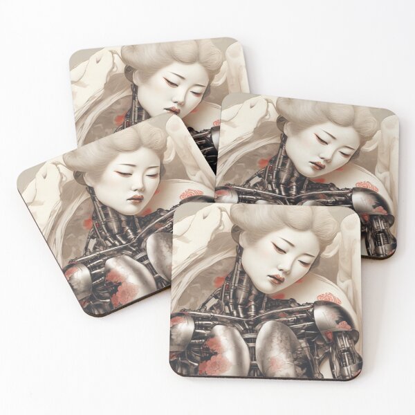 Item preview, Robot Love Retro 1970s Imitation Japanese Erotic Art | #235 designed and sold by NickWhittleArt.