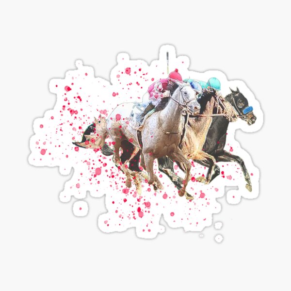 Vista previa del artículo con la obra «Diseño de caballo de carreras del Derby de Kentucky», diseñado y vendido por Ginny Luttrell.