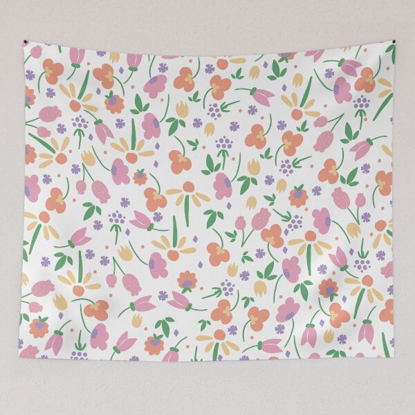 Item preview, pastel spring flower pattern designed and sold by LivsPlantHouse.