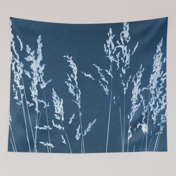 Item preview, Wild Grasses Cyanotype Blue and White Botanical designed and sold by Janine Aykens.