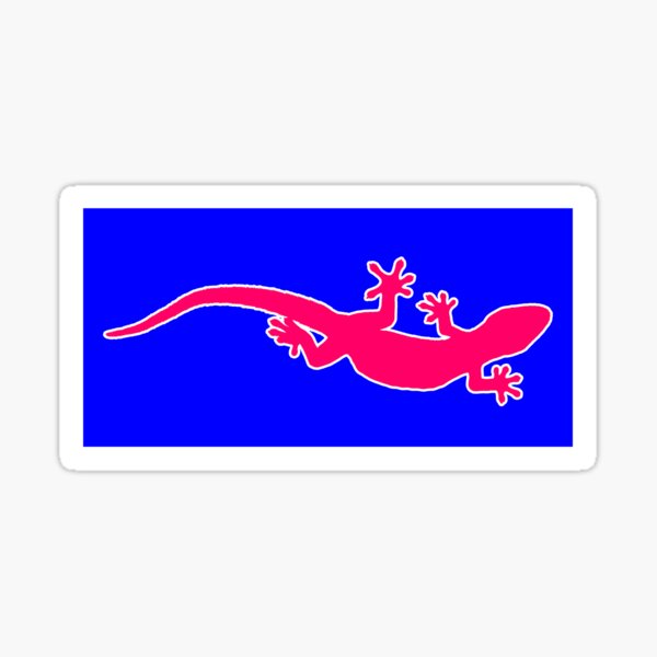 Artikel-Vorschau von Pinkfarbener Gecko auf blauem Hintergrund, designt und verkauft von SBVillard.