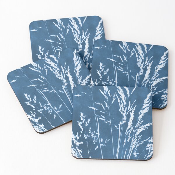 Item preview, Wild Grasses Blue and White Botanical Cyanotype  designed and sold by Janine Aykens.