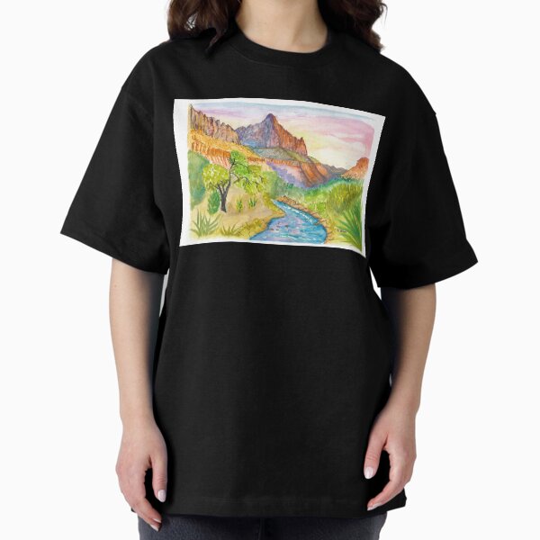 Vista previa del artículo con la obra «Silencio dorado en el Parque Nacional Zion y descenso al atardecer junto al arroyo», diseñado y vendido por artshop77.
