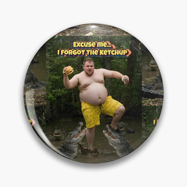 Item preview, Excuse Me I Forgot the Ketchup Funny Burger T-Shirt – BBQ Humor, Alligator Chaos, Chubby Guy Meme Tee for Food Lovers designed and sold by Iiamspecial1.