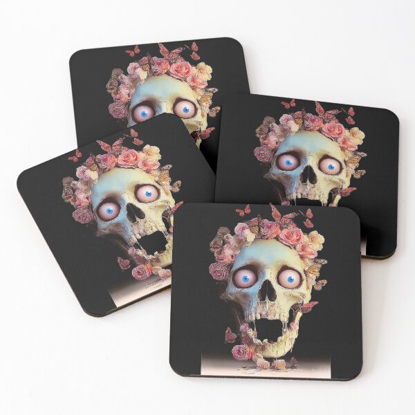Item preview, Skull with roses and butterflies designed and sold by StewRat.