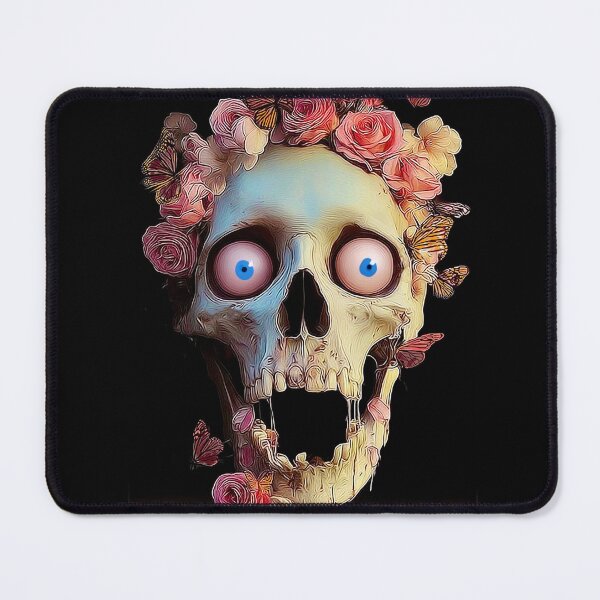 Item preview, Skull with roses and butterflies designed and sold by StewRat.