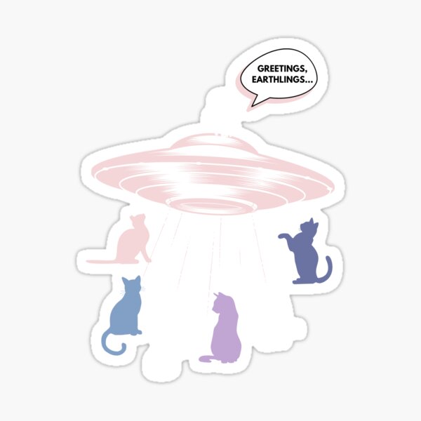Item preview, Alien Spaceship and Cats T-Shirt and Accessory Design designed and sold by TeeMinded.