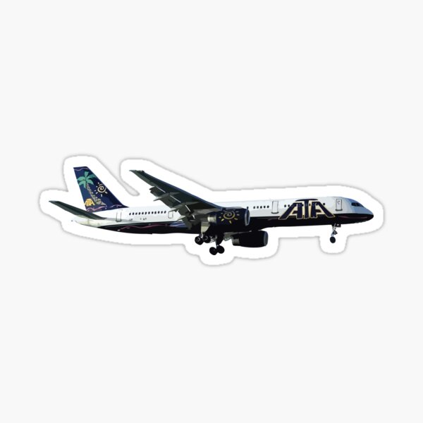 Item preview, ATA 757 Tropical Livery Classic Plane Abstract Illustration designed and sold by AddiK-Art.