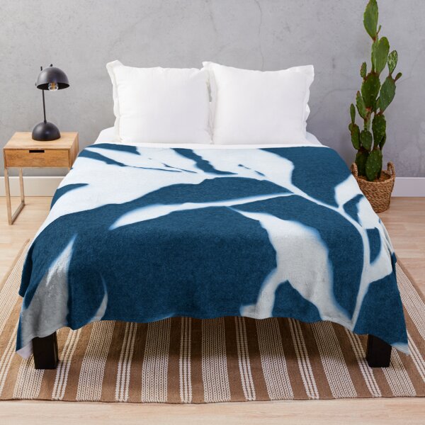 Item preview, Curved Leafy Branches Blue and White Cyanotype designed and sold by Janine Aykens.