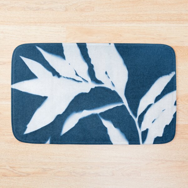 Item preview, Curved Leafy Branches Blue and White Cyanotype designed and sold by Janine Aykens.