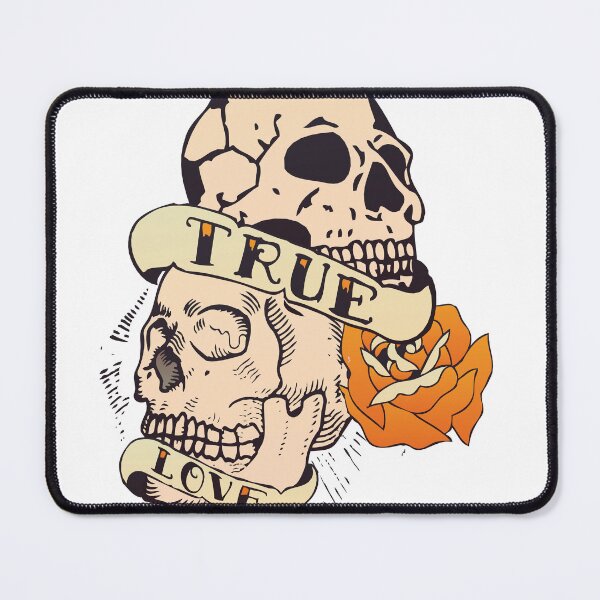 Item preview, skull love true banner skull old school tattoo rose flower designed and sold by Achille3777.