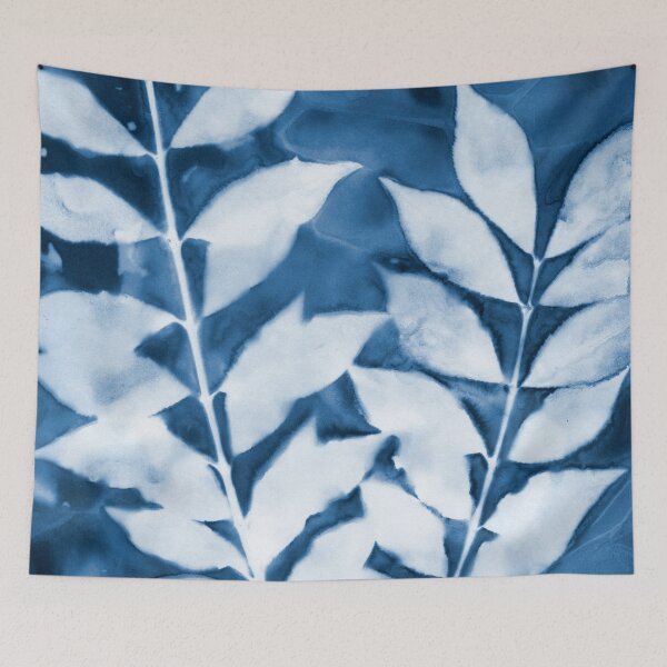 Item preview, Leafy Branches Blue and White Botanical Cyanotype designed and sold by Janine Aykens.