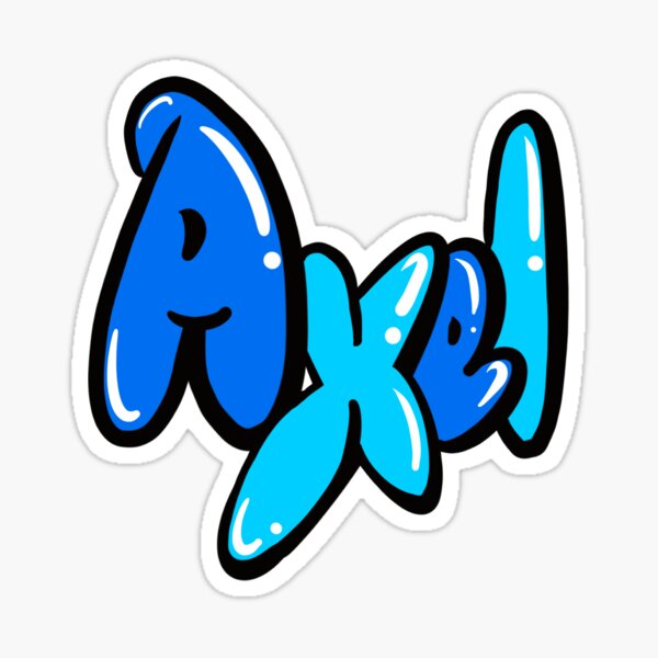 Vista previa del artículo con la obra «Nombre Axel en caligrafía de grafiti azul Los 10 mejores regalos personalizados para niños Axel», diseñado y vendido por Artonmytee.