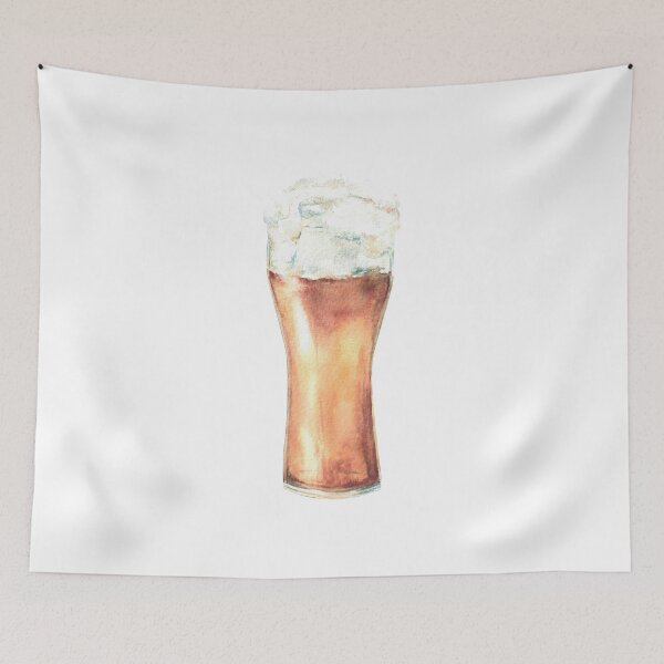 Item preview, Beer glass with light beer and foam. Golden drink, Oktoberfest beverage Watercolor illustration designed and sold by BartolArt.